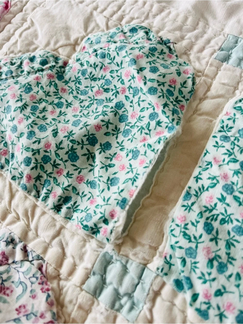 Vintage heart patch work pillow sham, pillow case